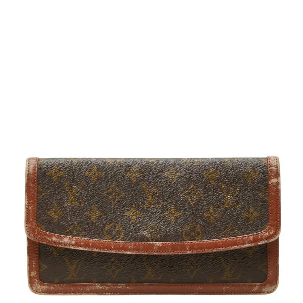 Louis Vuitton Monogram Pochette Dam Shoulder Bag Brown Leather